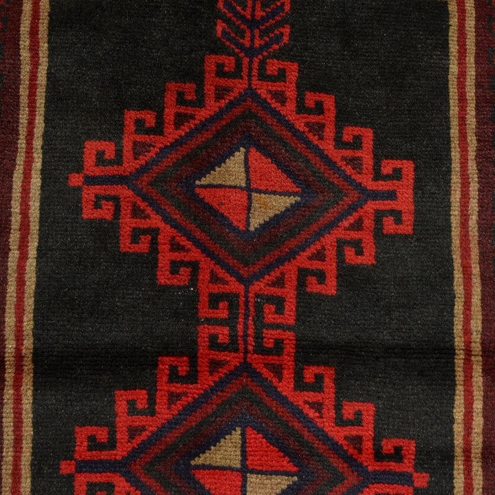 Afghan Baluchi Rug 2' 11" x 4' 10" Hand-Knotted | No. AL21125
