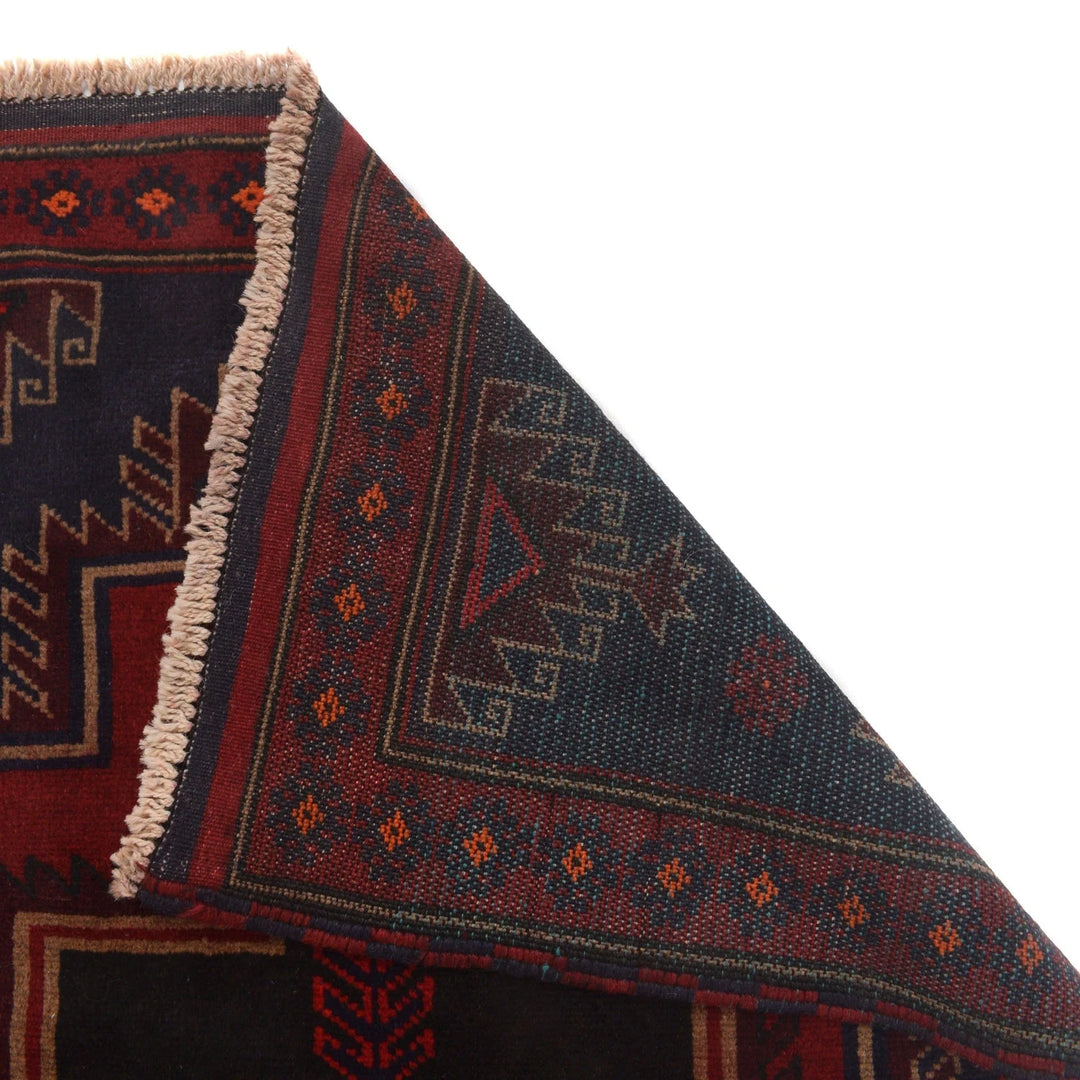 Afghan Baluchi Rug 2' 11" x 4' 10" Hand-Knotted | No. AL21125