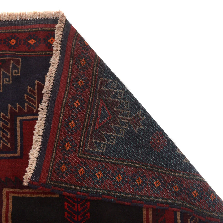 Afghan Baluchi Rug 2' 11" x 4' 10" Hand-Knotted | No. AL21125