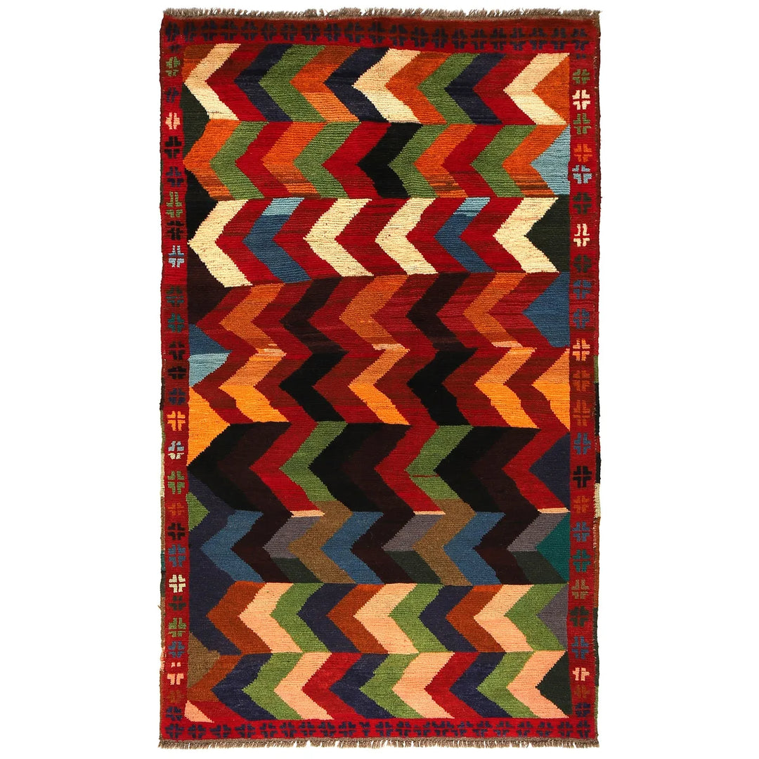 Afghan Baluchi Rug 3' 8" x 6' 3" Hand-Knotted | No. AL21175