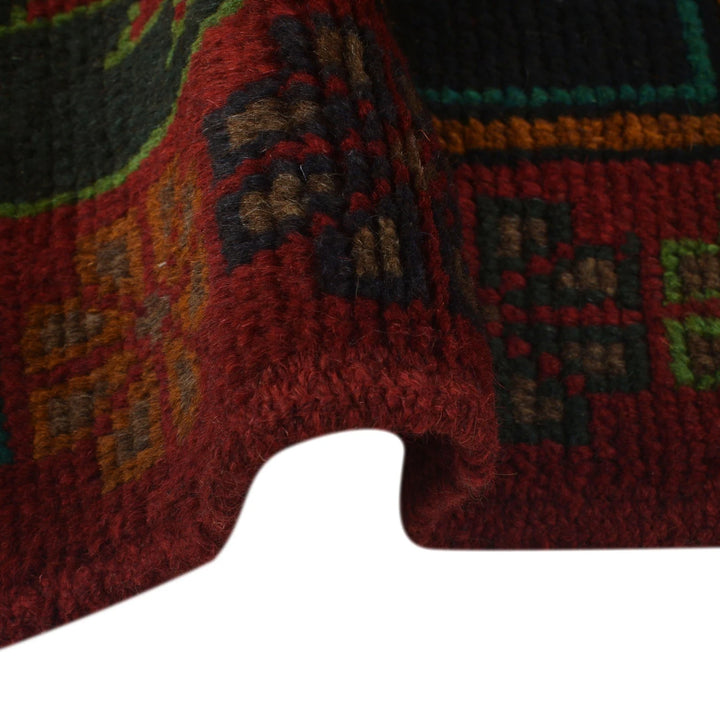 Red Afghan Baluchi Rug 3' 11" x 6' 3" Hand-Knotted | No. AL21204