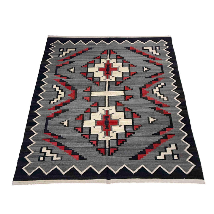 Afghan Vegetable Kilim Rug 6' 4" x 8' 8" Flat-Weave | No. AL213183