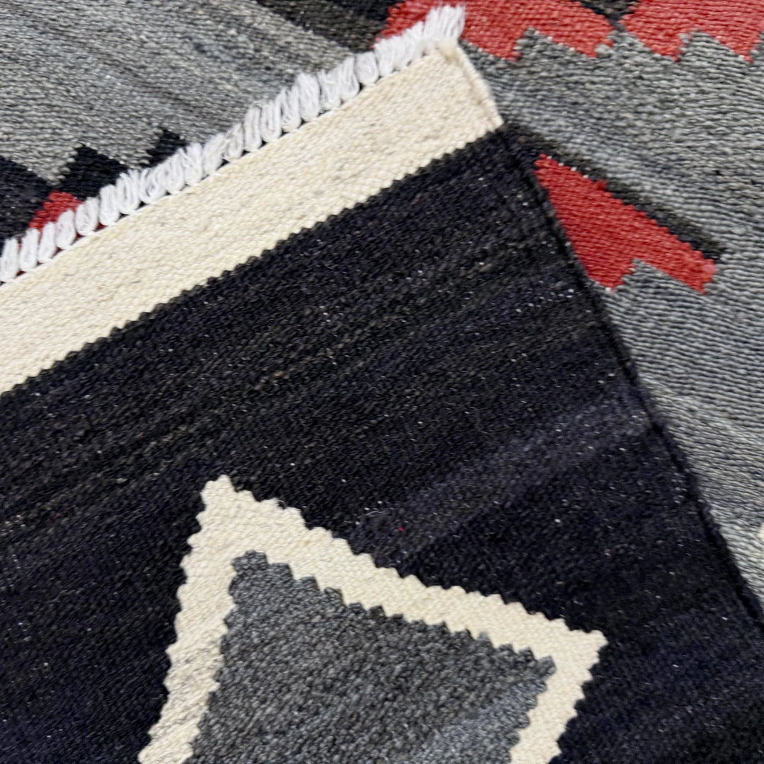 Afghan Vegetable Kilim Rug 6' 4" x 8' 8" Flat-Weave | No. AL213183