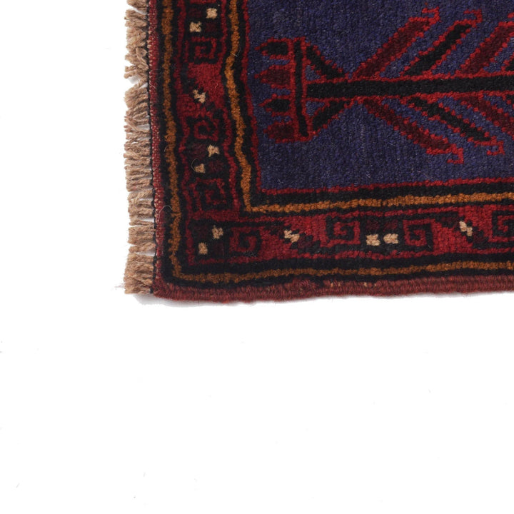 Navy Afghan Baluchi Rug 3' 0" x 4' 9" Hand-Knotted | No. AL21358