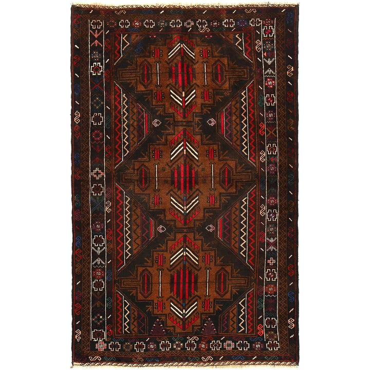 Afghan Baluchi Rug 4' 1" x 6' 7" Hand-Knotted | No. AL21360