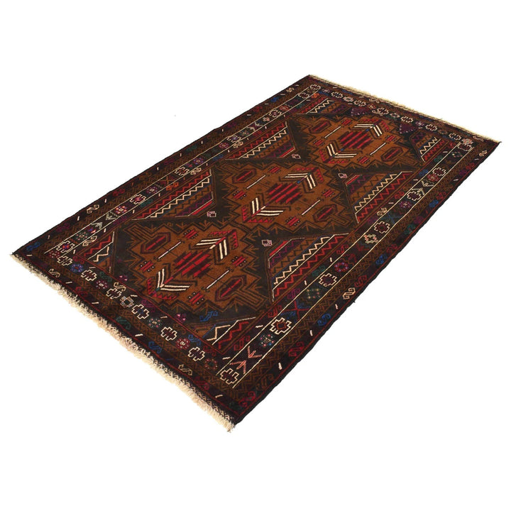 Afghan Baluchi Rug 4' 1" x 6' 7" Hand-Knotted | No. AL21360