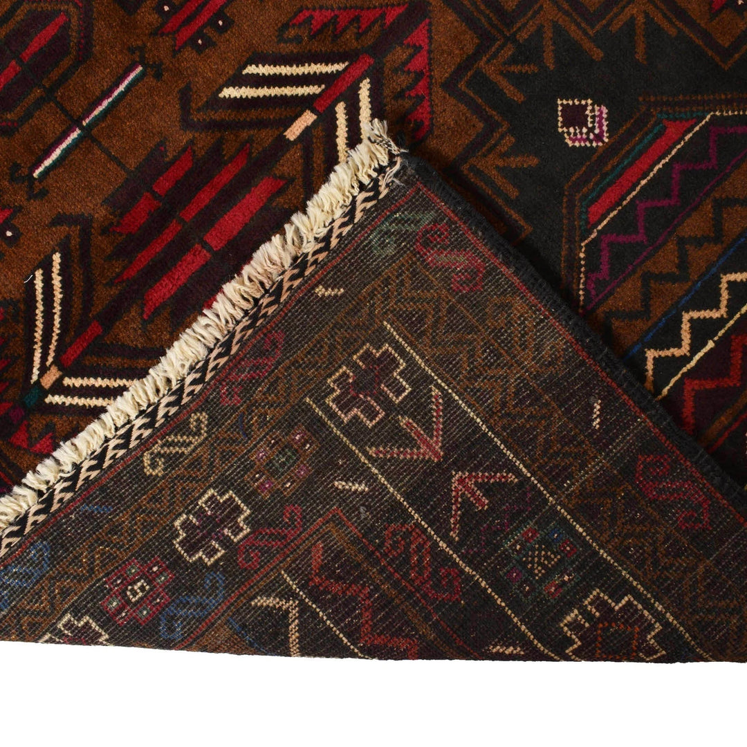 Afghan Baluchi Rug 4' 1" x 6' 7" Hand-Knotted | No. AL21360