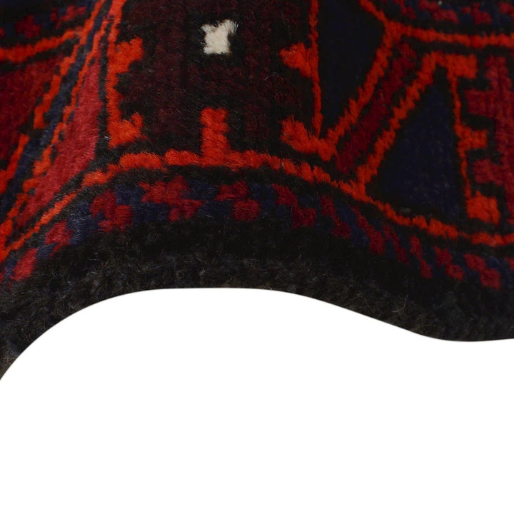 Red Afghan Baluchi Rug 2' 11" x 4' 10" Hand-Knotted | No. AL21421
