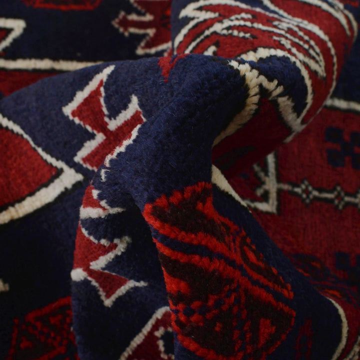 Red Afghan Baluchi Rug 2' 11" x 4' 10" Hand-Knotted | No. AL21421