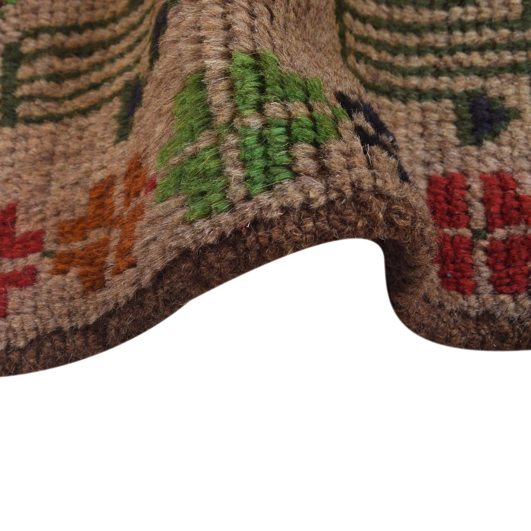 Beige Afghan Baluchi Rug 4' 2" x 6' 7" Hand-Knotted | No. AL21601
