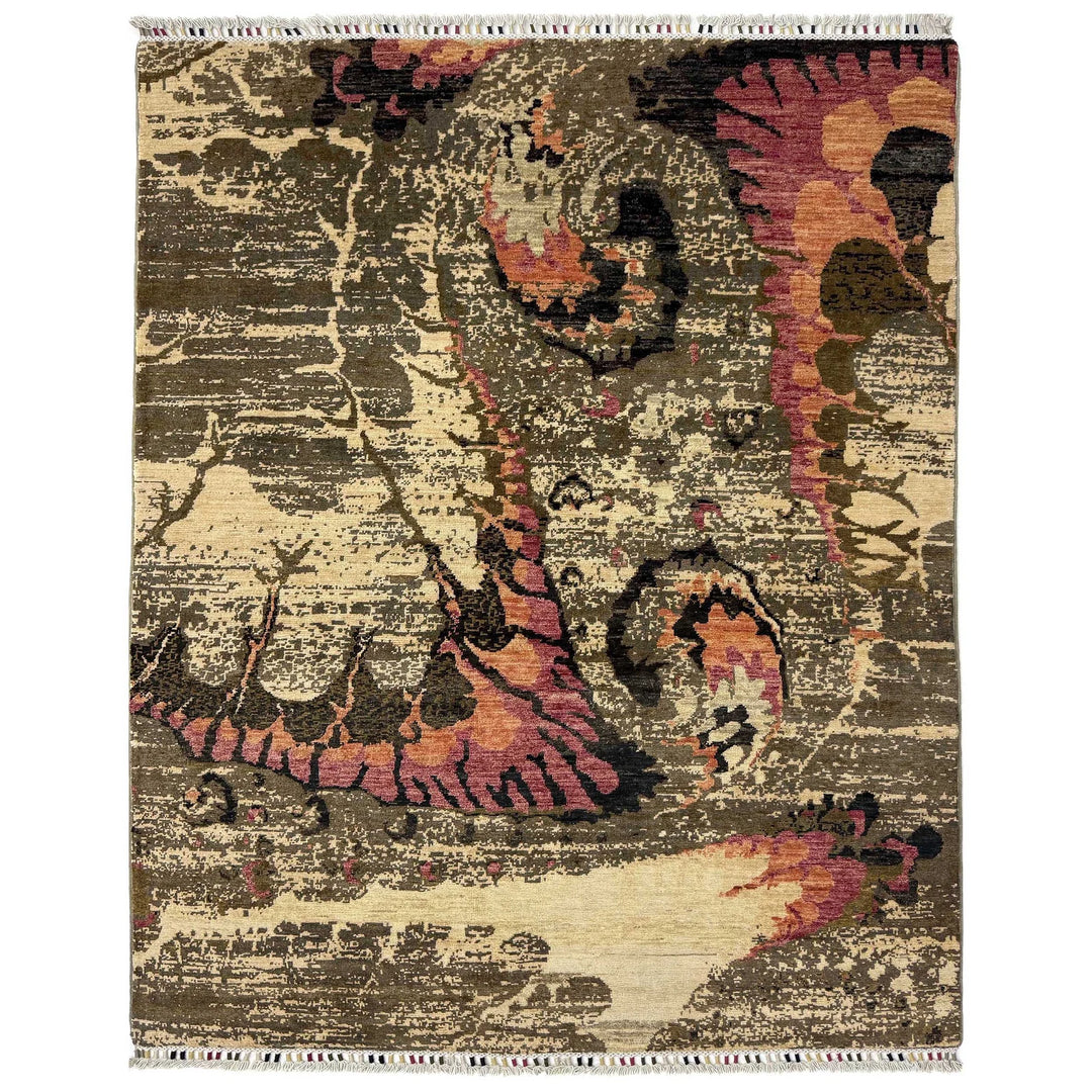 Afghan Gabbeh Rug 4' 9" x 6' 8" Hand-Knotted | No. AL216297