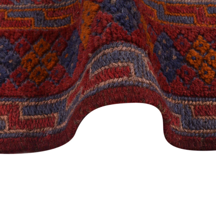 Red Afghan Mashwani Rug 6' 6" x 8' 9" Hand-Knotted | No. AL21733
