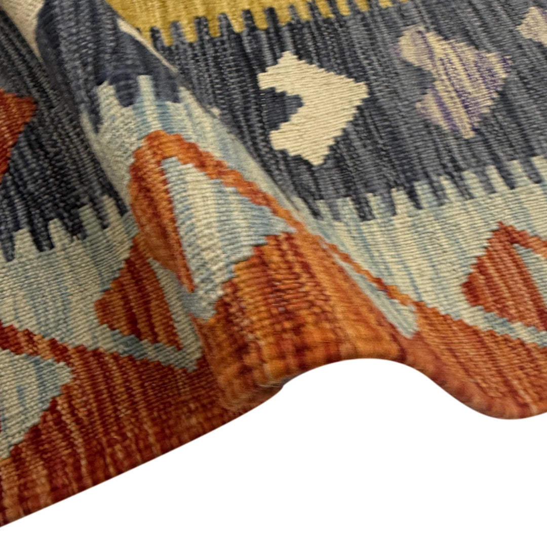 Afghan Vegetable Kilim Rug 5' 10" x 8' 2" Flat-Weave | No. AL217933