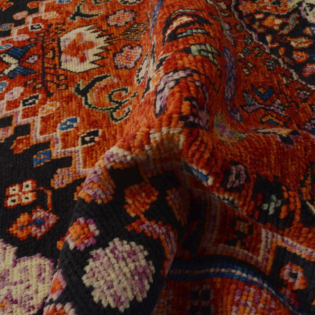 Red Afghan Sherazi Rug 5' 9" x 7' 7" Hand-Knotted | No. AL21809