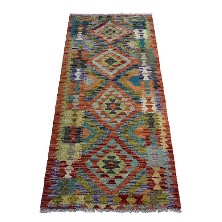 Afghan Vegetable Kilim Rug 2' 5" x 6' 9" Flat-Weave | No. AL21822