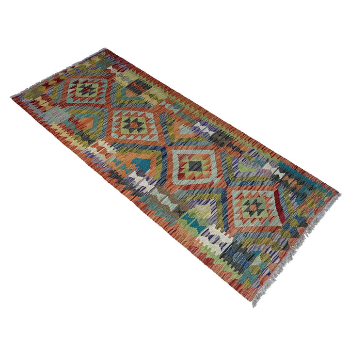 Afghan Vegetable Kilim Rug 2' 5" x 6' 9" Flat-Weave | No. AL21822