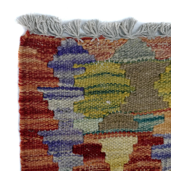Afghan Vegetable Kilim Rug 2' 5" x 6' 9" Flat-Weave | No. AL21822