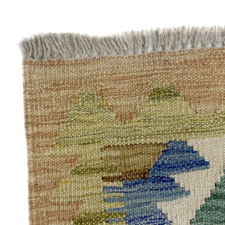 Afghan Vegetable Kilim Rug 2' 8" x 3' 11" Flat-Weave | No. AL218547