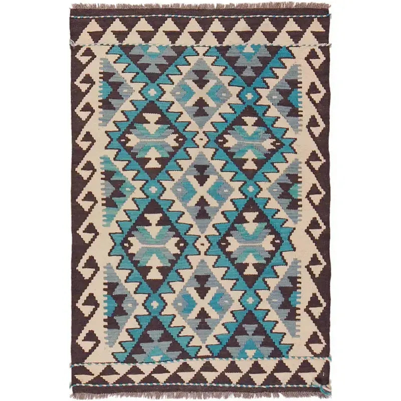 Afghan Kilim Rug 2' 10" x 4' 4" Flat-Weave | No. AL22031