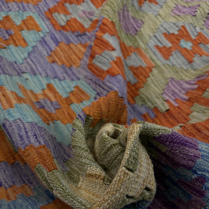 Afghan Vegetable Kilim Rug 5' 9" x 8' 0" Flat-Weave | No. AL220402
