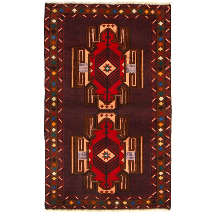 Afghan Baluchi Rug 2' 10" x 4' 8" Hand-Knotted | No. AL22045