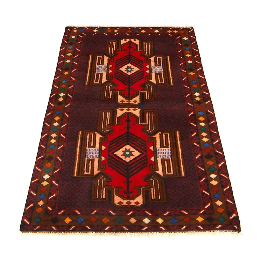 Afghan Baluchi Rug 2' 10" x 4' 8" Hand-Knotted | No. AL22045