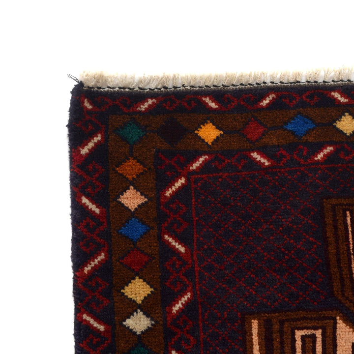 Afghan Baluchi Rug 2' 10" x 4' 8" Hand-Knotted | No. AL22045