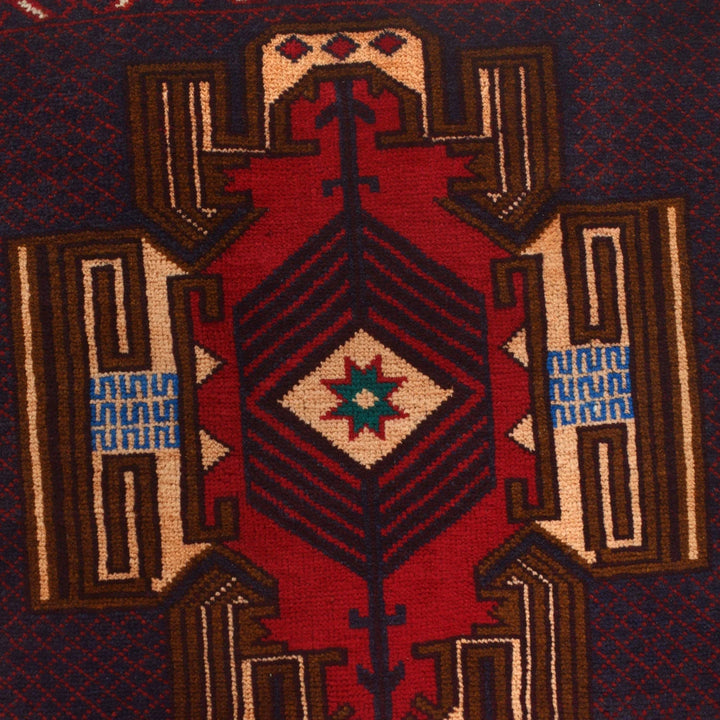 Afghan Baluchi Rug 2' 10" x 4' 8" Hand-Knotted | No. AL22045