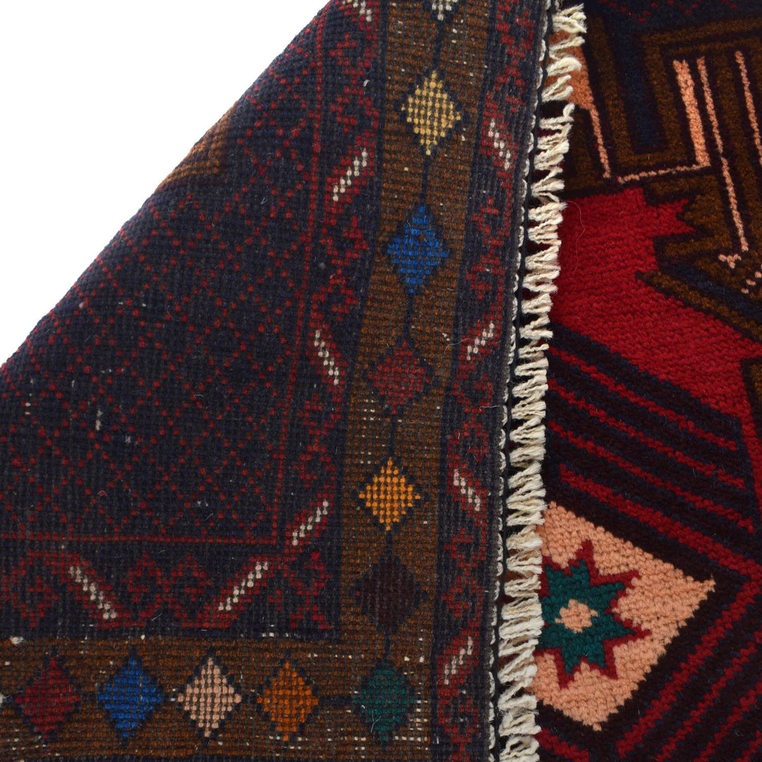 Afghan Baluchi Rug 2' 10" x 4' 8" Hand-Knotted | No. AL22045