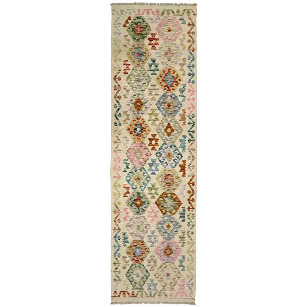 Afghan Vegetable Kilim Rug 2' 7" x 9' 4" Flat-Weave | No. AL220469