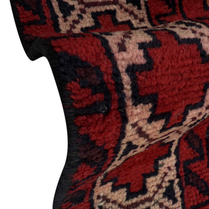 Red Afghan Baluchi Rug 3' 3" x 6' 1" Hand-Knotted | No. AL22069