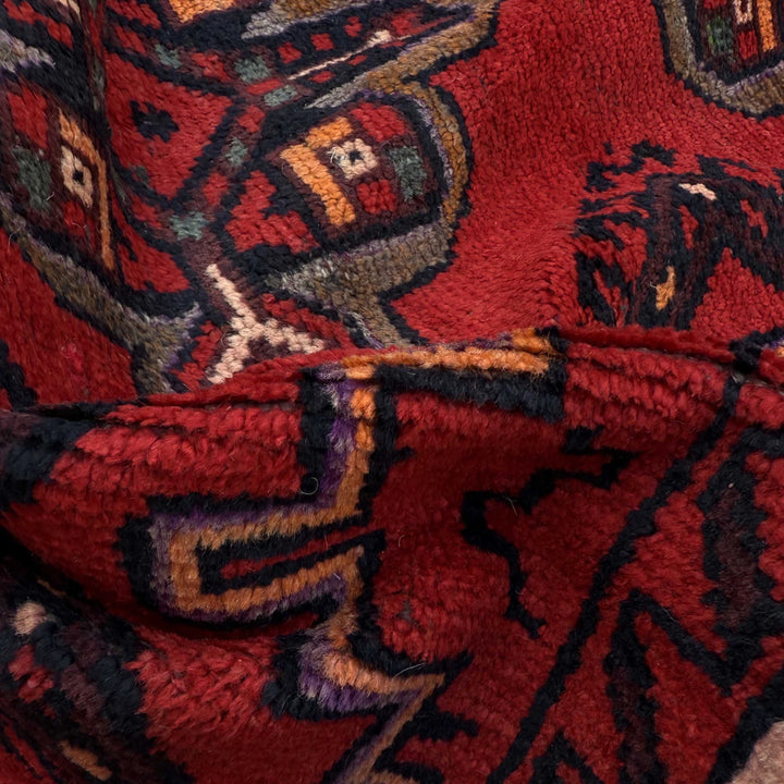 Red Afghan Baluchi Rug 3' 3" x 6' 1" Hand-Knotted | No. AL22069
