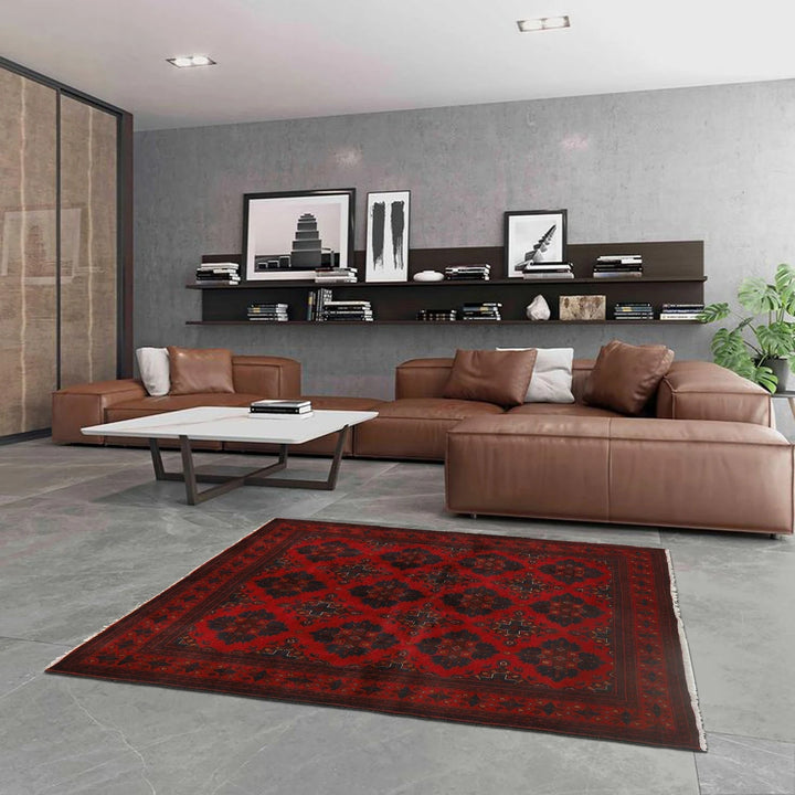 Afghan Khal Mohammadi Rug 4' 10" x 6' 4" Hand-Knotted | No. AL22091