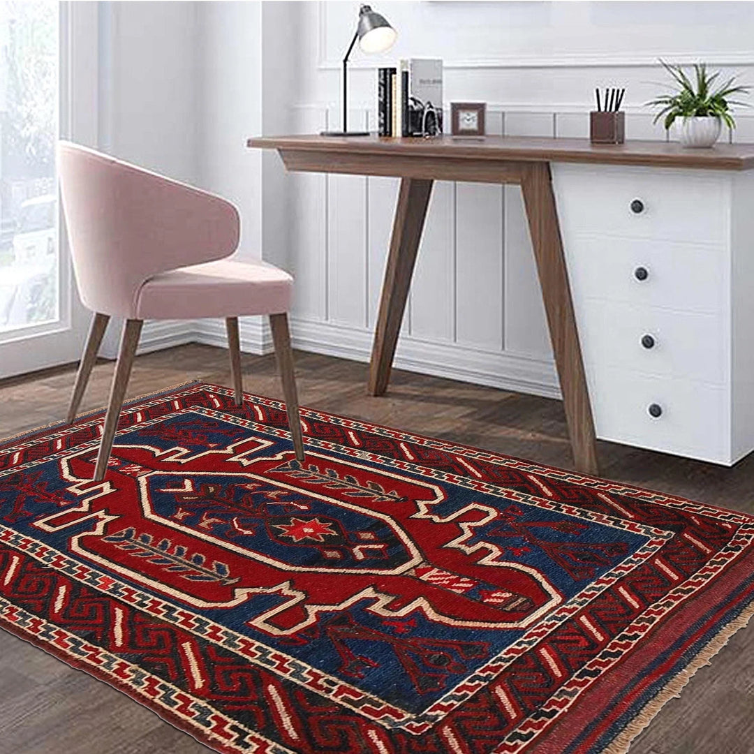 Afghan Kilim Rug 2' 9" x 4' 2" Flat-Weave | No. AL22124