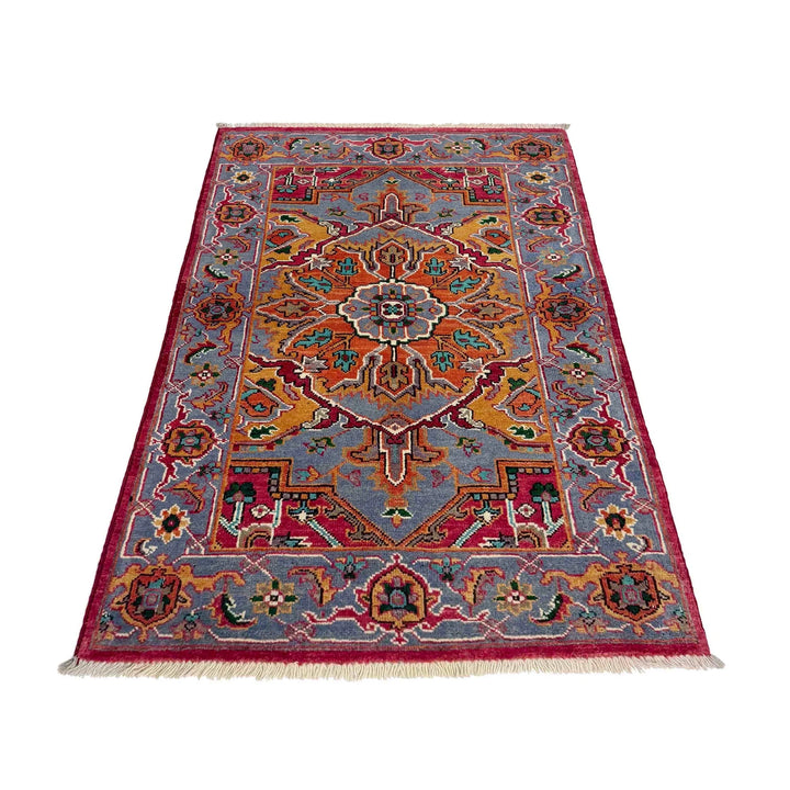 Afghan Heriz Rug 2' 8" x 4' 1" Hand-Knotted | No. AL22135