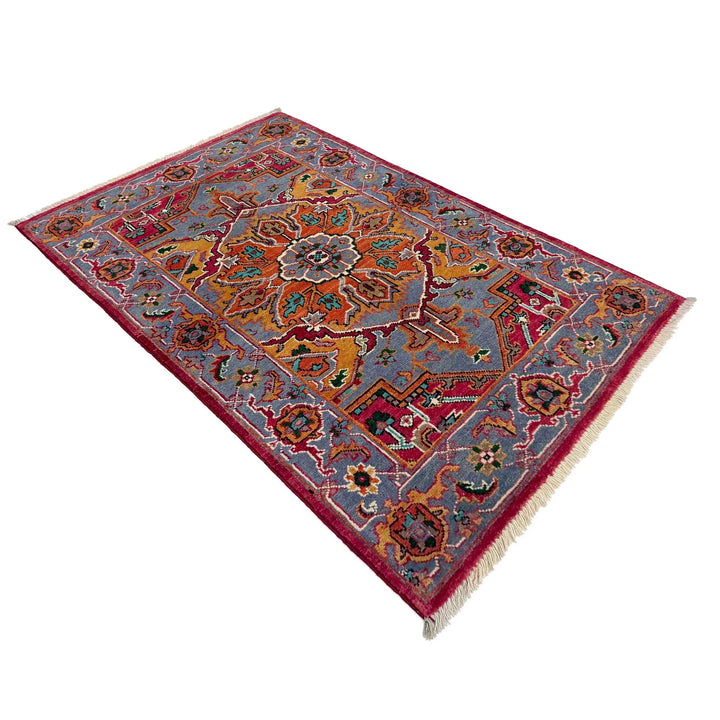 Afghan Heriz Rug 2' 8" x 4' 1" Hand-Knotted | No. AL22135