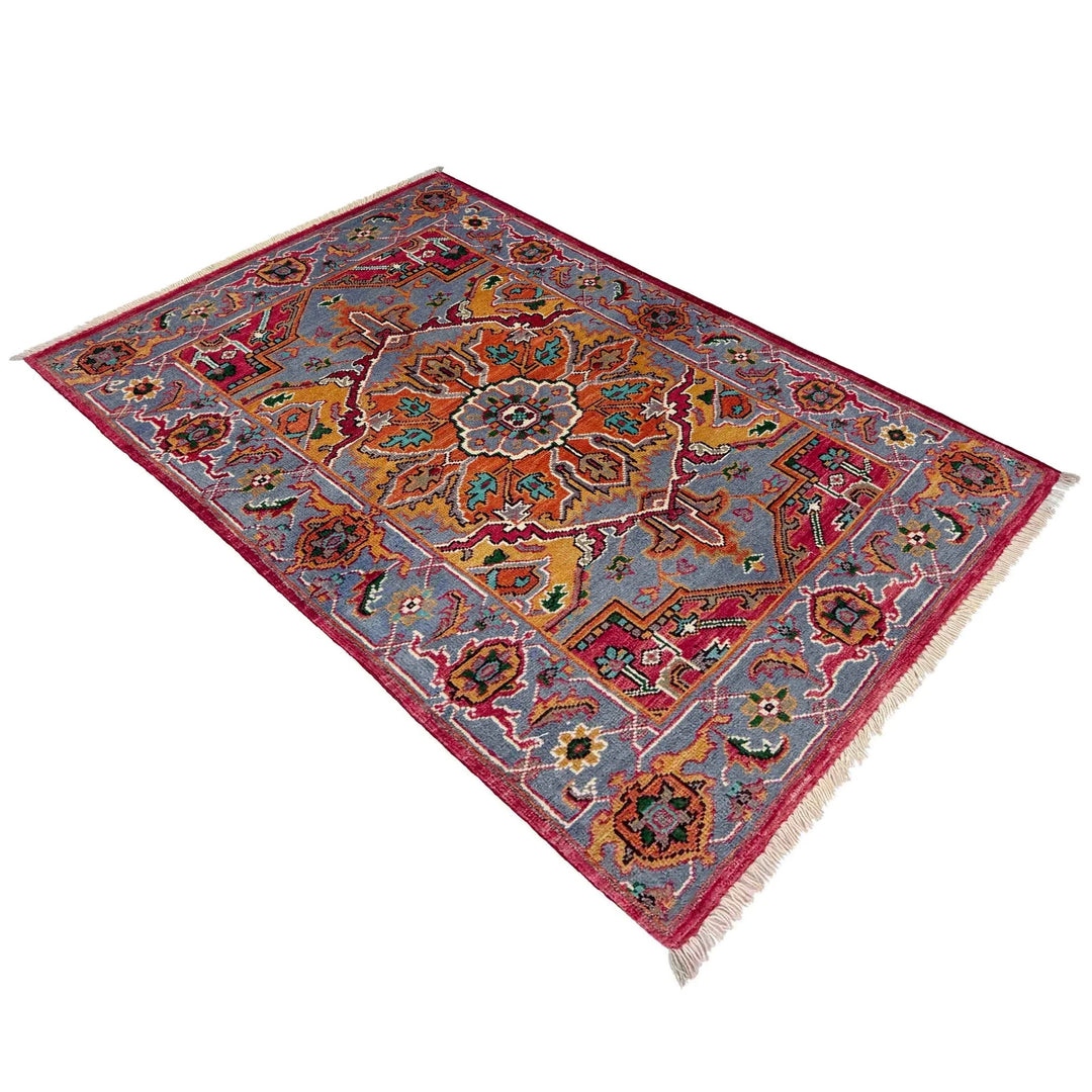 Afghan Heriz Rug 2' 8" x 4' 1" Hand-Knotted | No. AL22135
