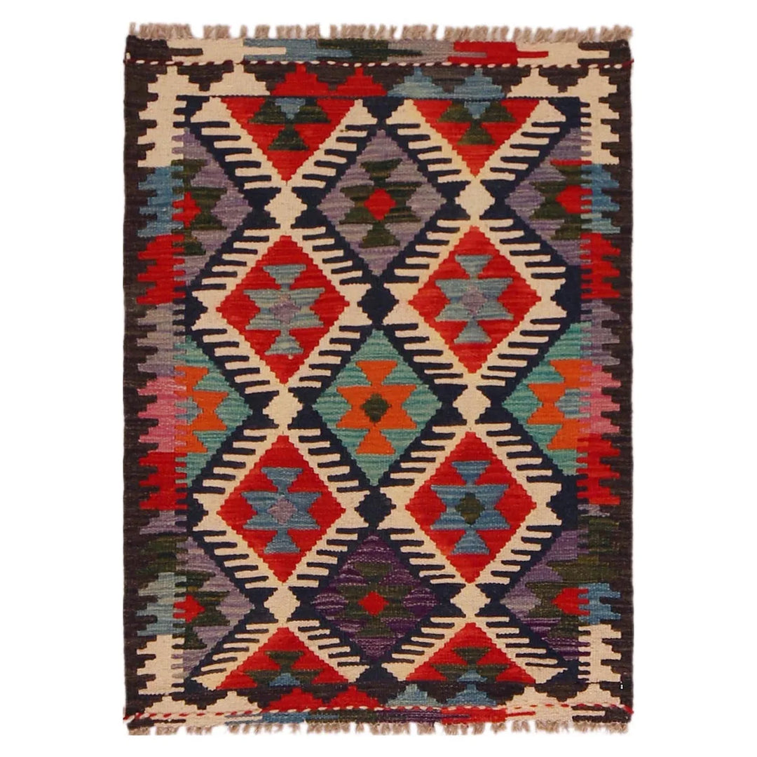 Afghan Kilim Rug 2' 4" x 3' 2" Flat-Weave | No. AL22227