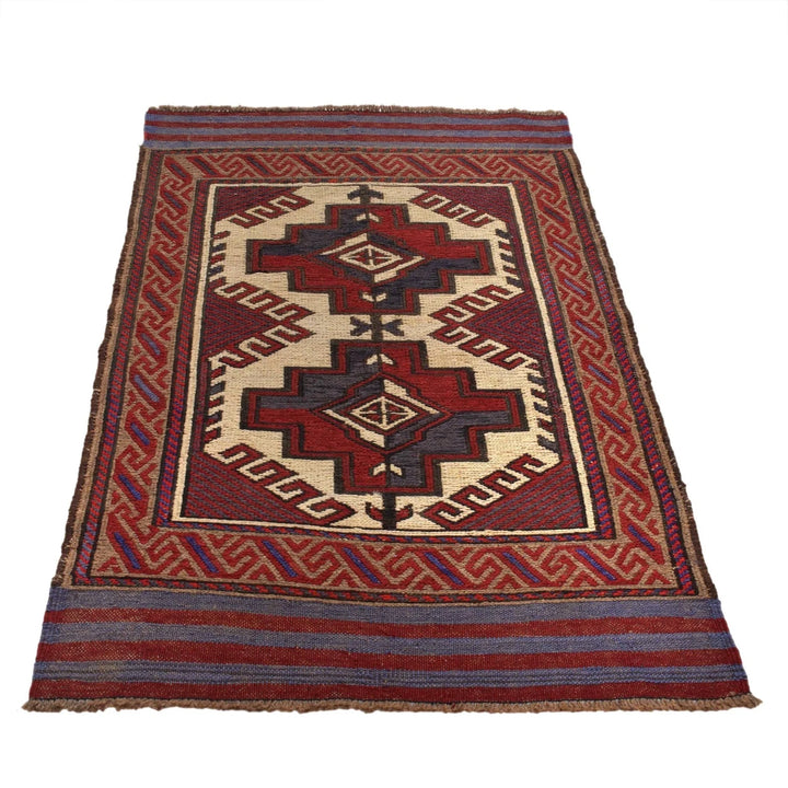 Afghan Kilim Rug 2' 9" x 4' 7" Flat-Weave | No. AL22283