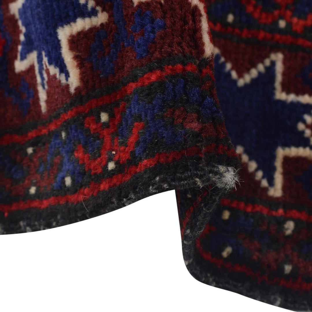 Blue Afghan Baluchi Rug 2' 10" x 3' 8" Hand-Knotted | No. AL22378
