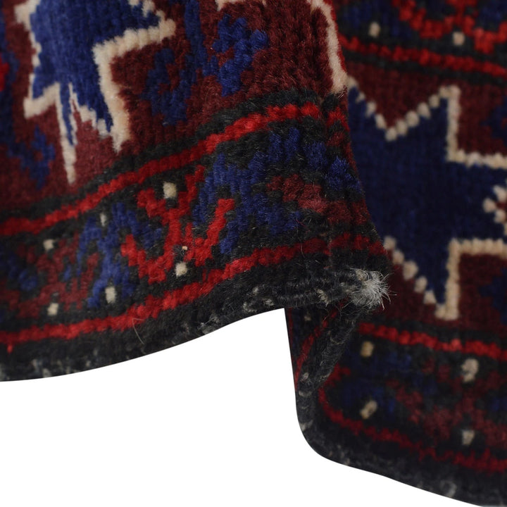 Blue Afghan Baluchi Rug 2' 10" x 3' 8" Hand-Knotted | No. AL22378