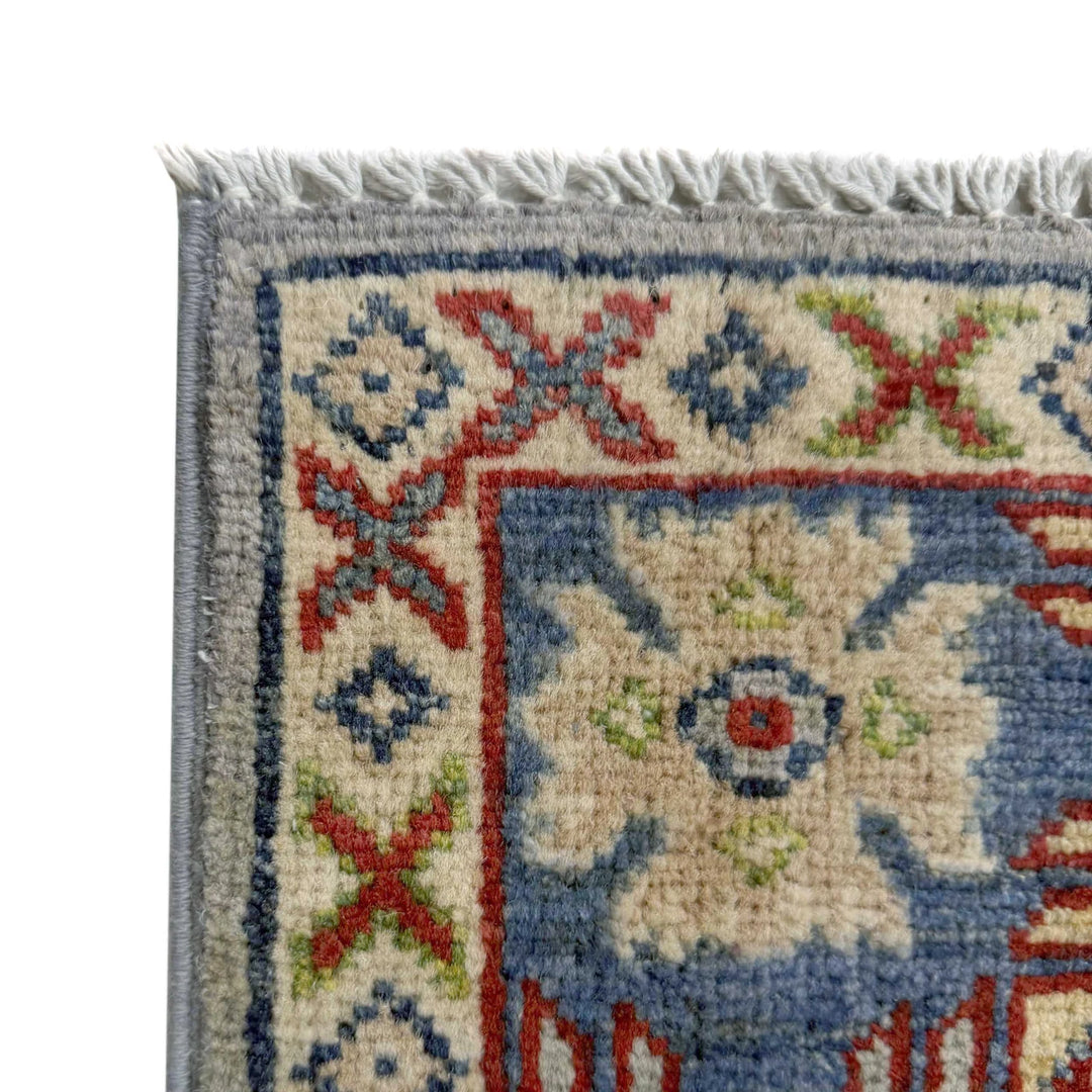 Gray Afghan Kazak Rug 2' 7" x 9' 8" Hand-Knotted | No. AL22505