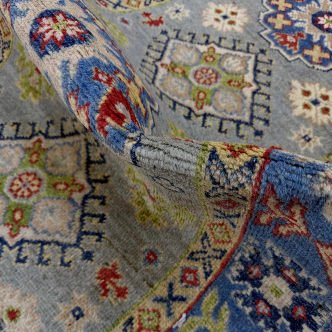 Gray Afghan Kazak Rug 2' 7" x 9' 8" Hand-Knotted | No. AL22505