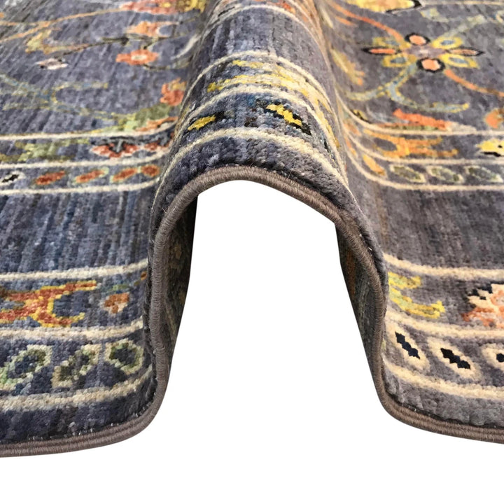 Blue Afghan Sultani Rug 6' 7" x 9' 10" Hand-Knotted | No. AL22519
