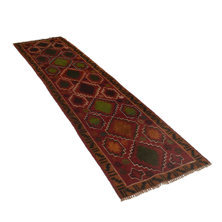 Afghan Baluchi Runner 2' 4" x 9' 6" Hand-Knotted | No. AL22540