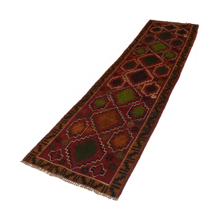 Afghan Baluchi Runner 2' 4" x 9' 6" Hand-Knotted | No. AL22540