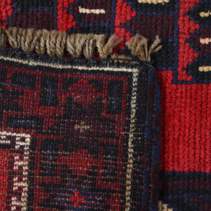 Red Afghan Prayer Rug 2' 11" x 4' 9" Hand-Knotted | No. AL22559