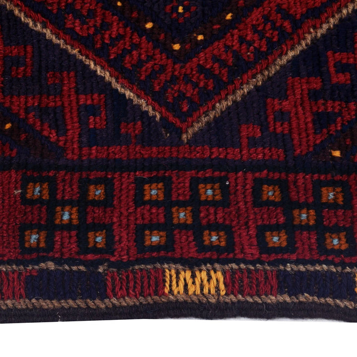 Red Afghan Mashwani Rug 2' 0" x 7' 5" Hand-Knotted | No. AL22561