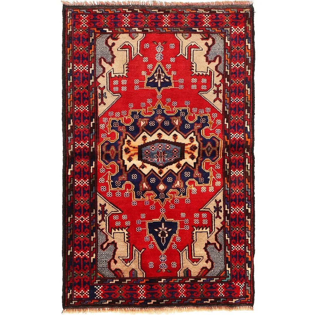 Afghan Baluchi Rug 2' 10" x 4' 5" Hand-Knotted | No. AL22624