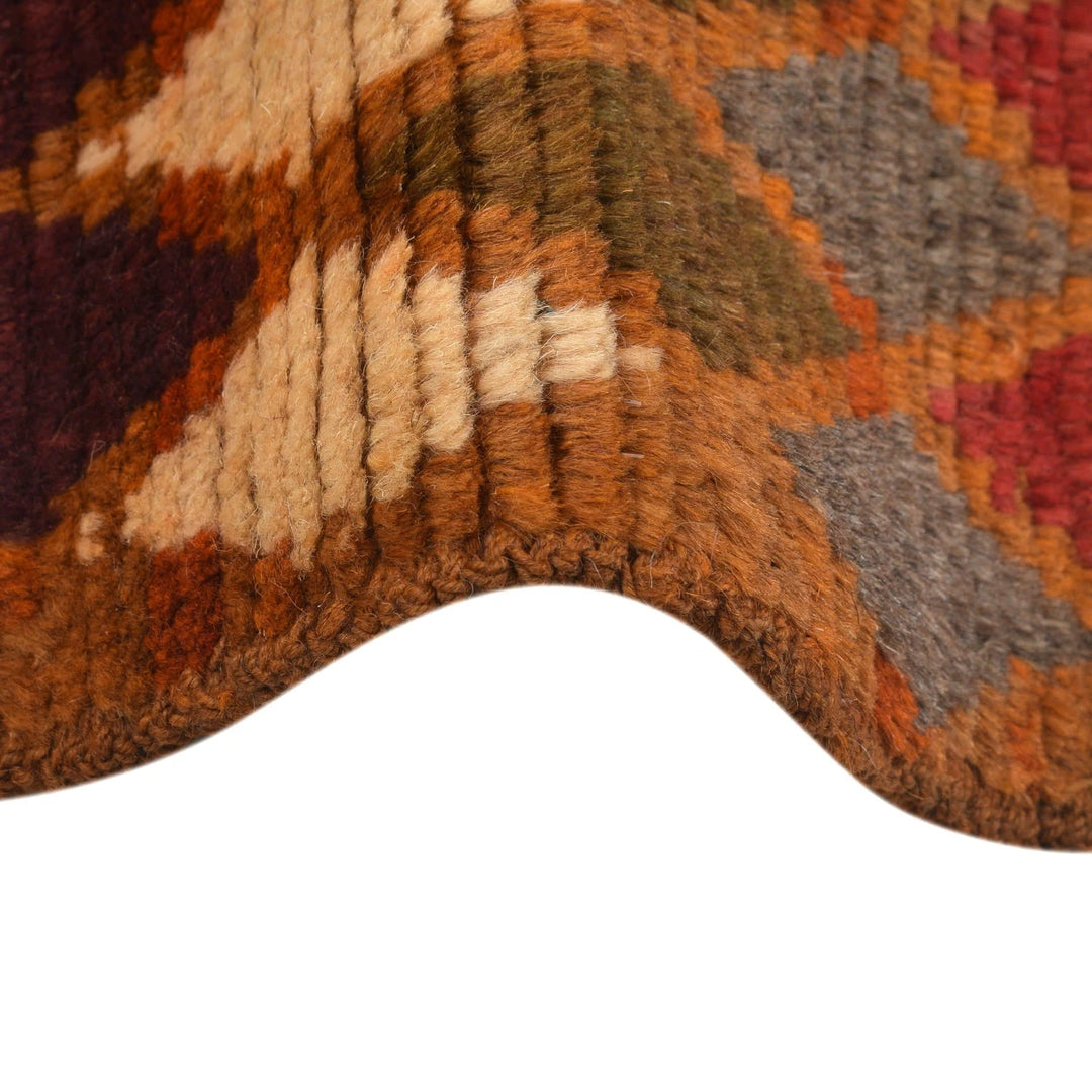 Orange Afghan Baluchi Rug 3' 9" x 6' 1" Hand-Knotted | No. AL22629